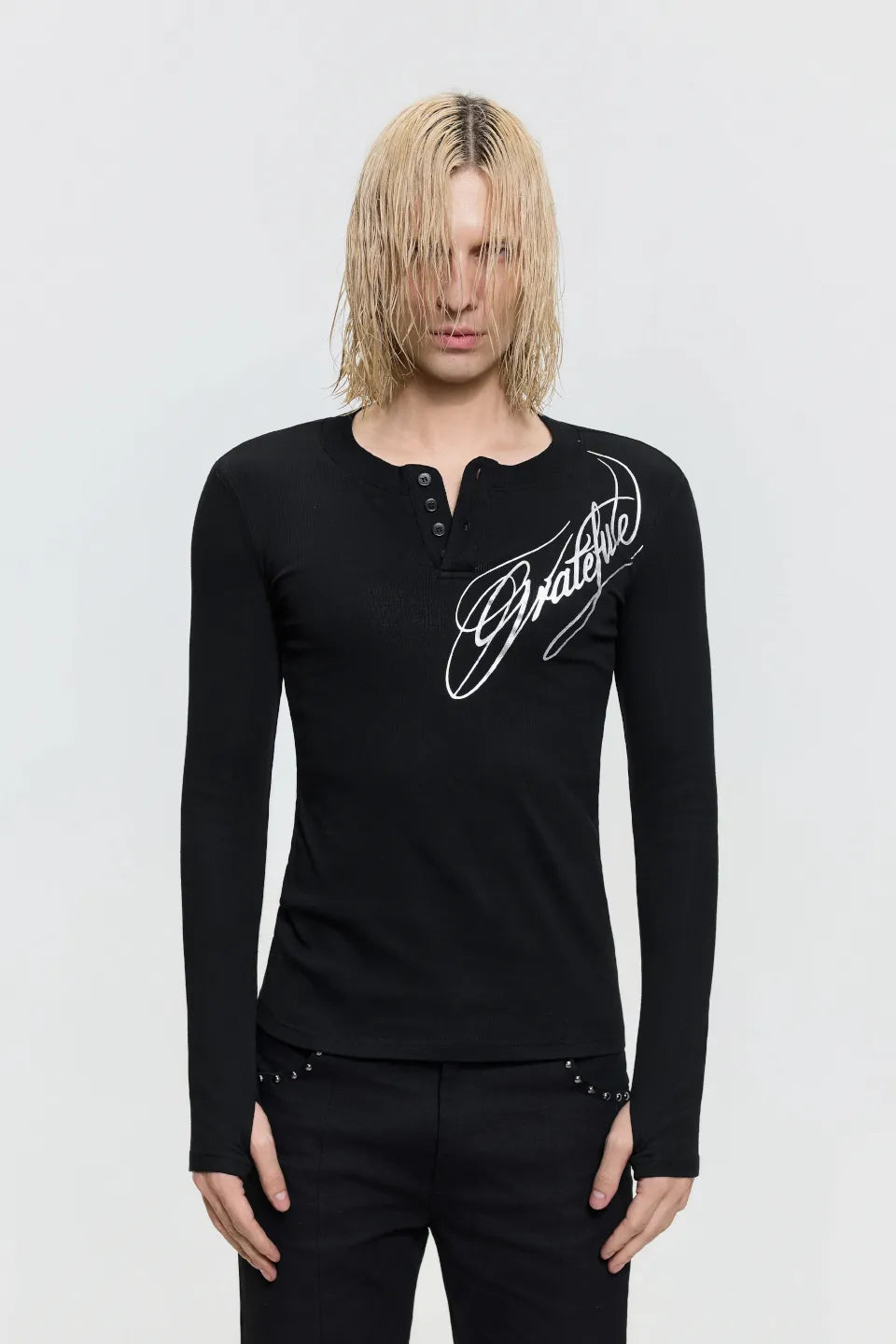 Silver Henley Tee