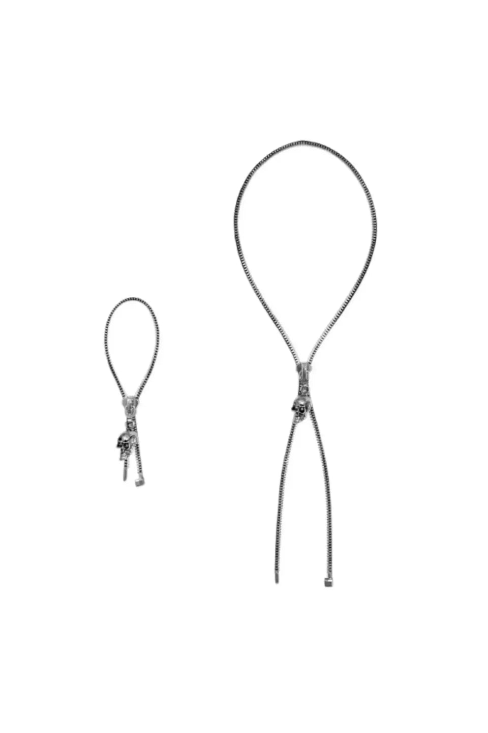Skull Zipper Hardwear Pair Necklace & Bracelet
