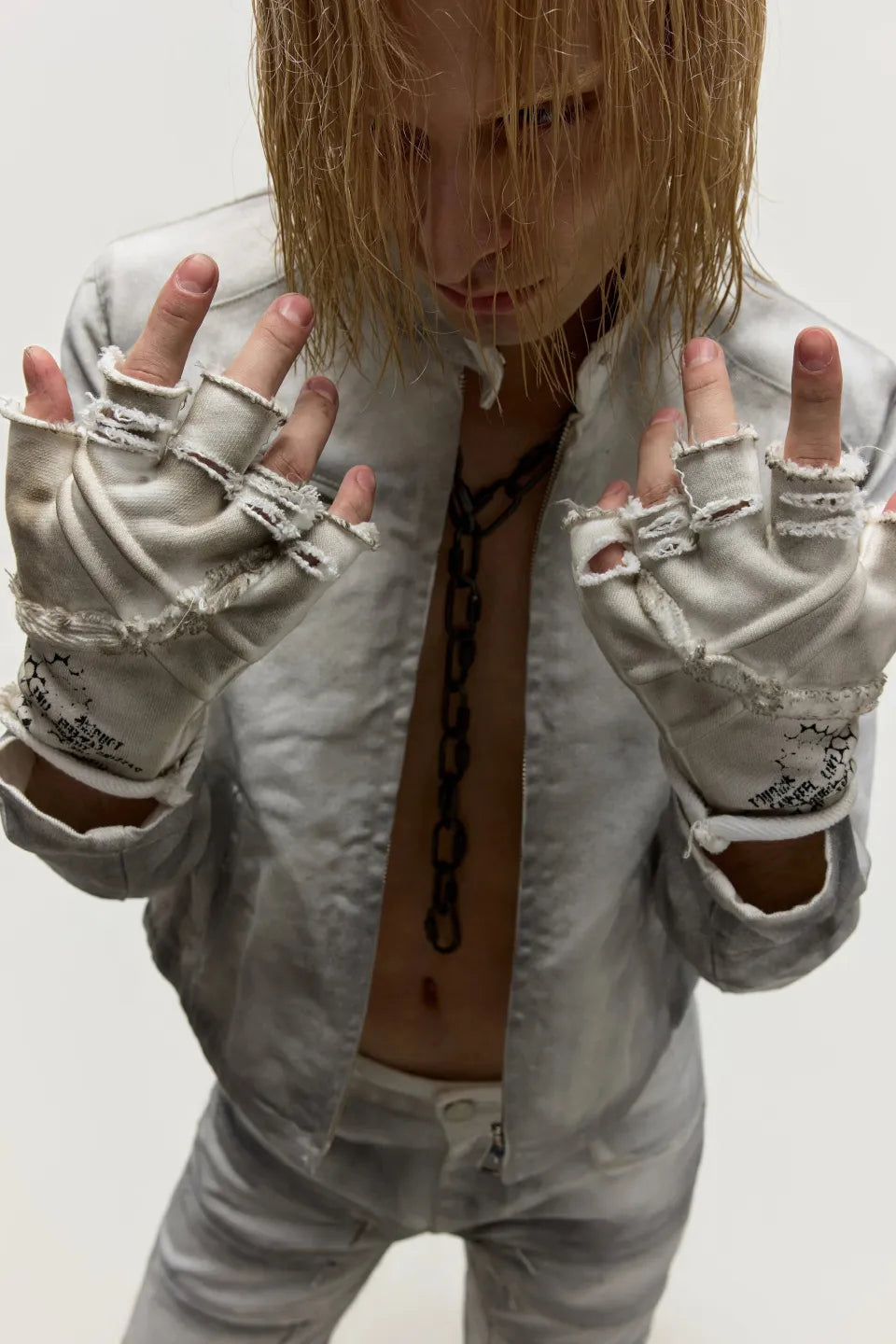 Slash Wash Fingerless Gloves