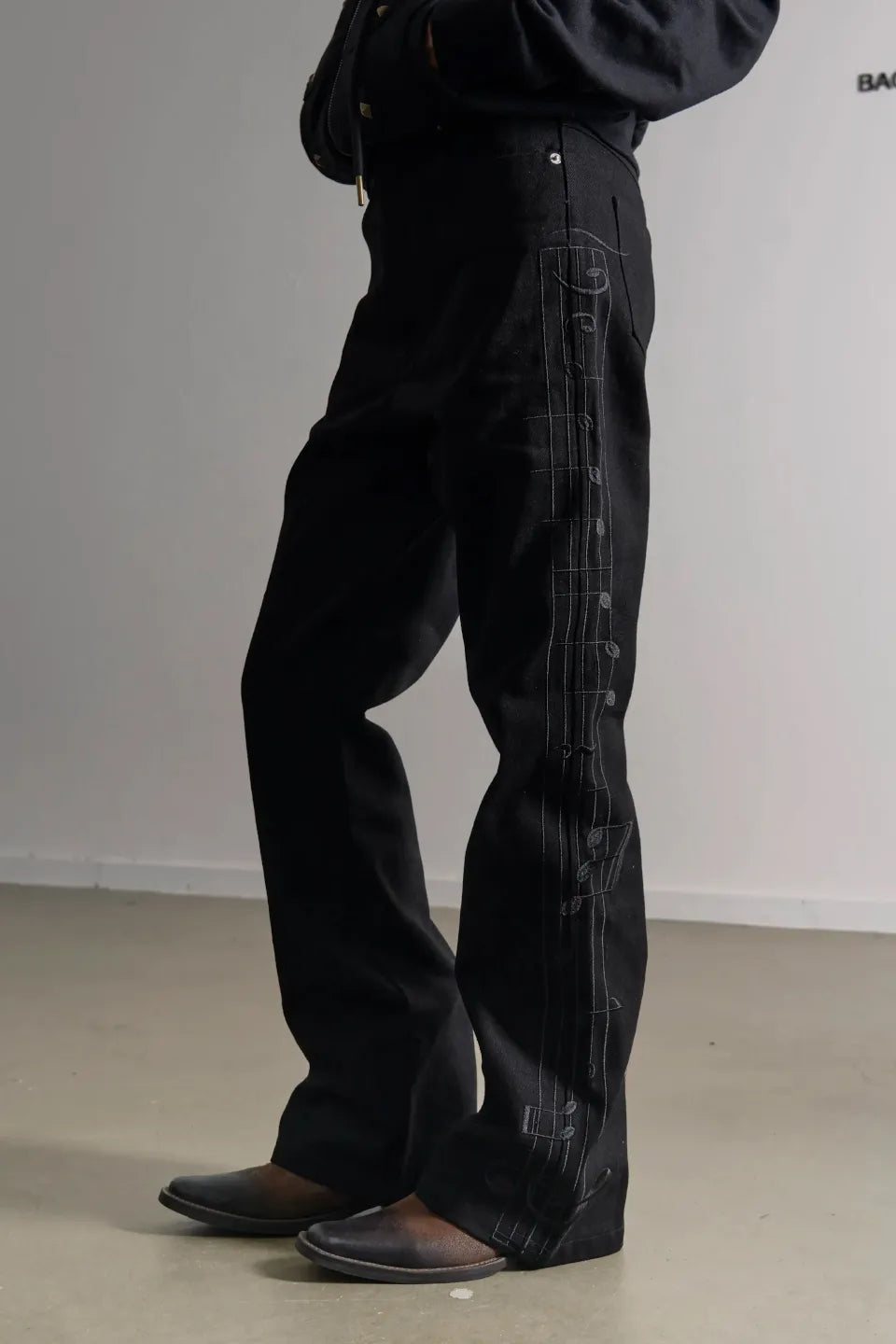 Slightly Flared Musical Notes Jeans