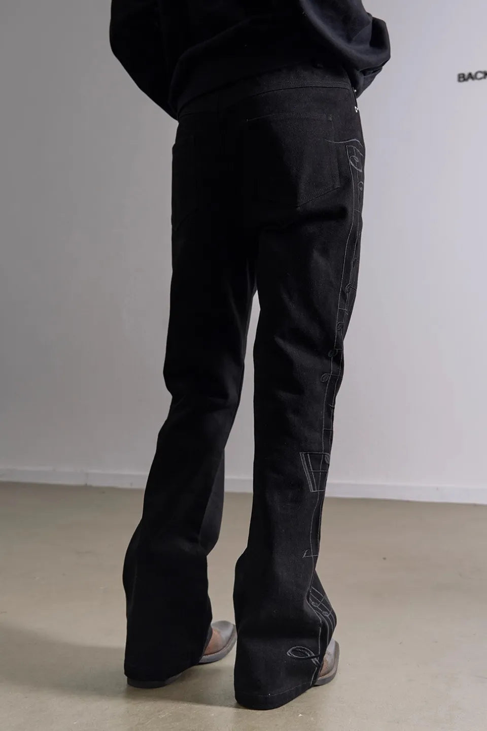 Slightly Flared Musical Notes Jeans