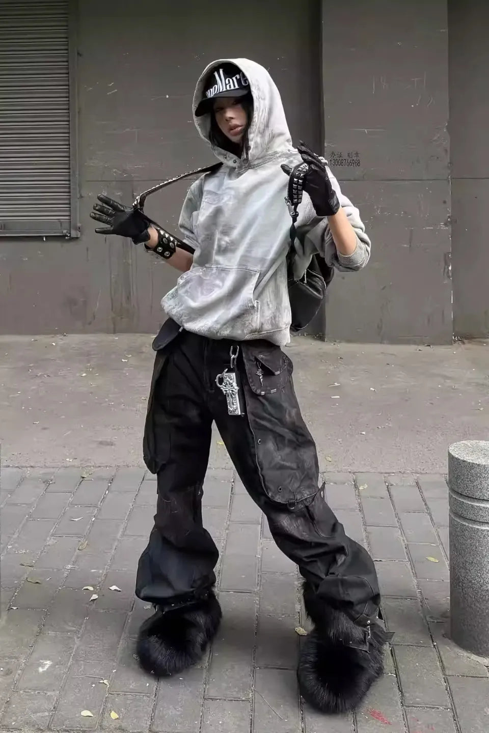 x FFF Soul's Eye Washed Distressed Spray Paint Over Dye Hoodie