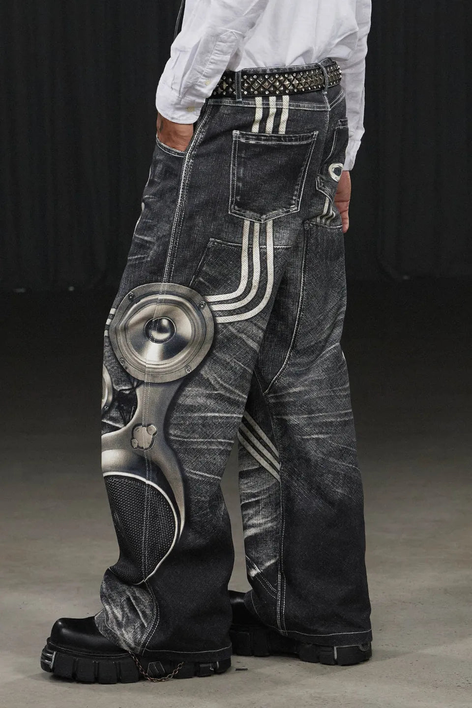 Sound Print Denim Pants