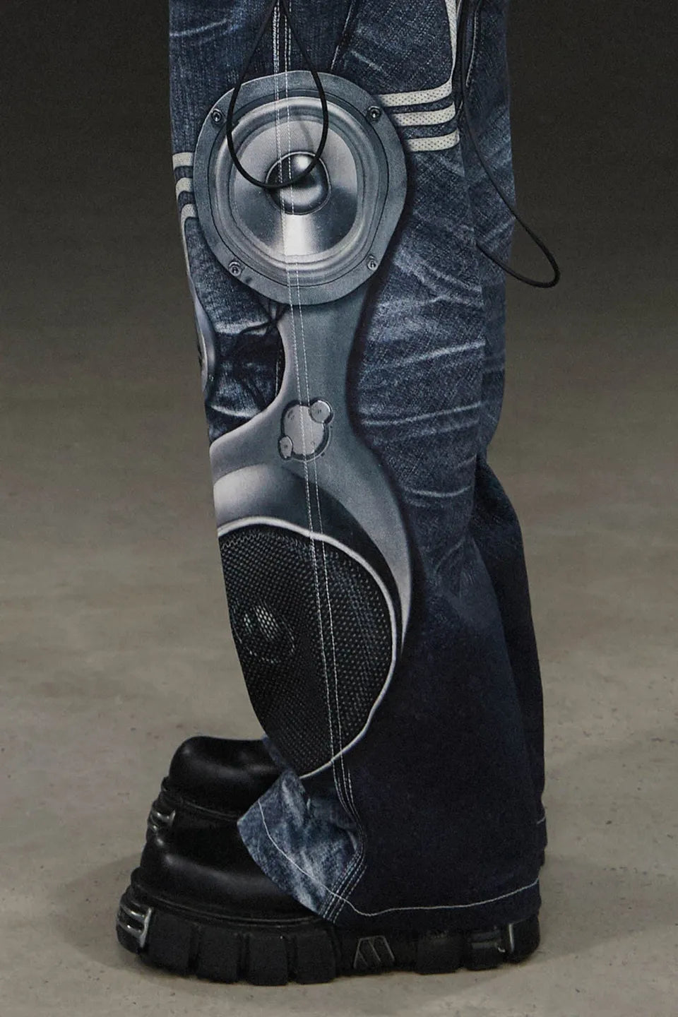 Sound Print Denim Pants