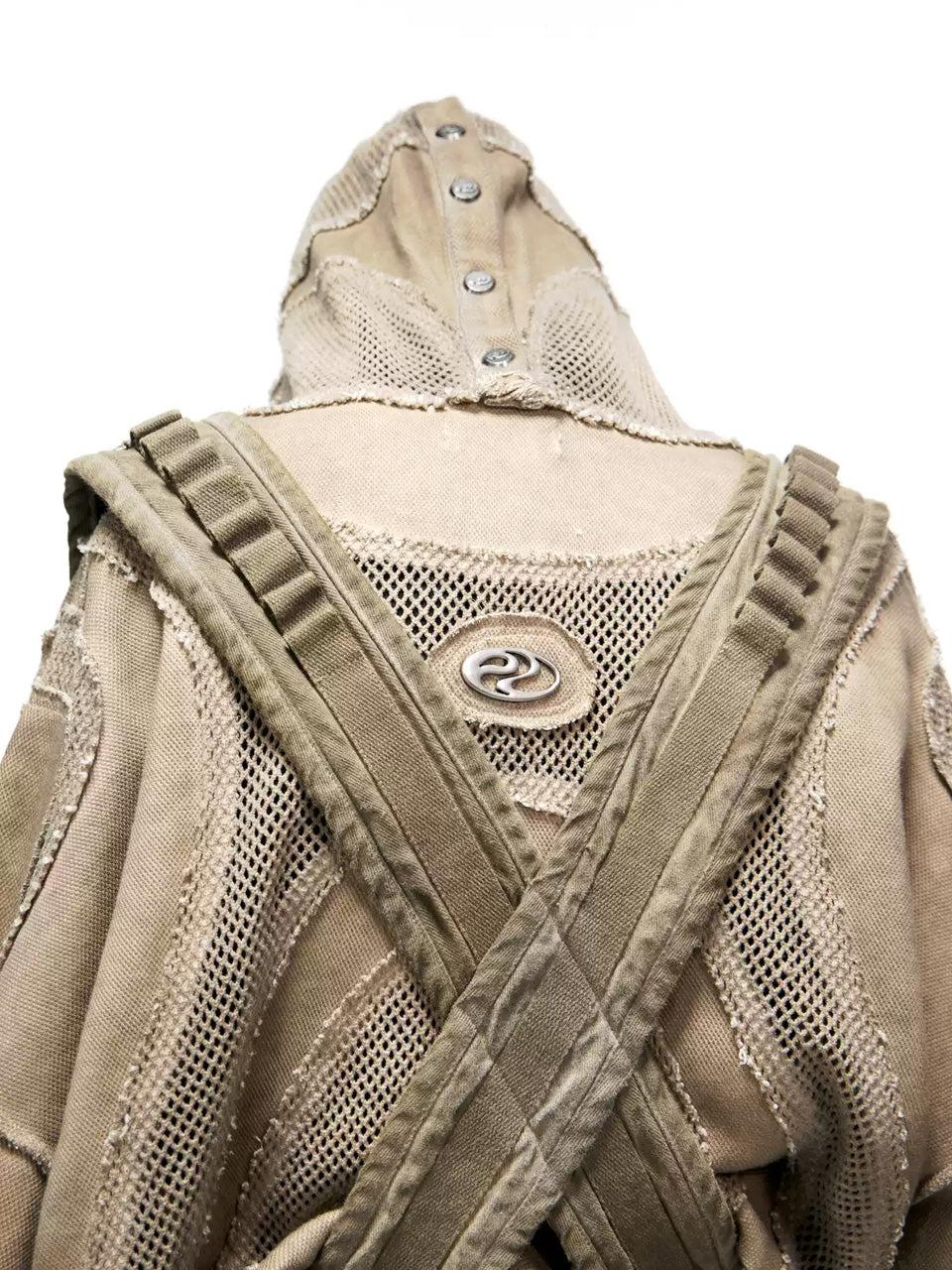 Split Deconstructed Fry Dye Zip Hooded Top