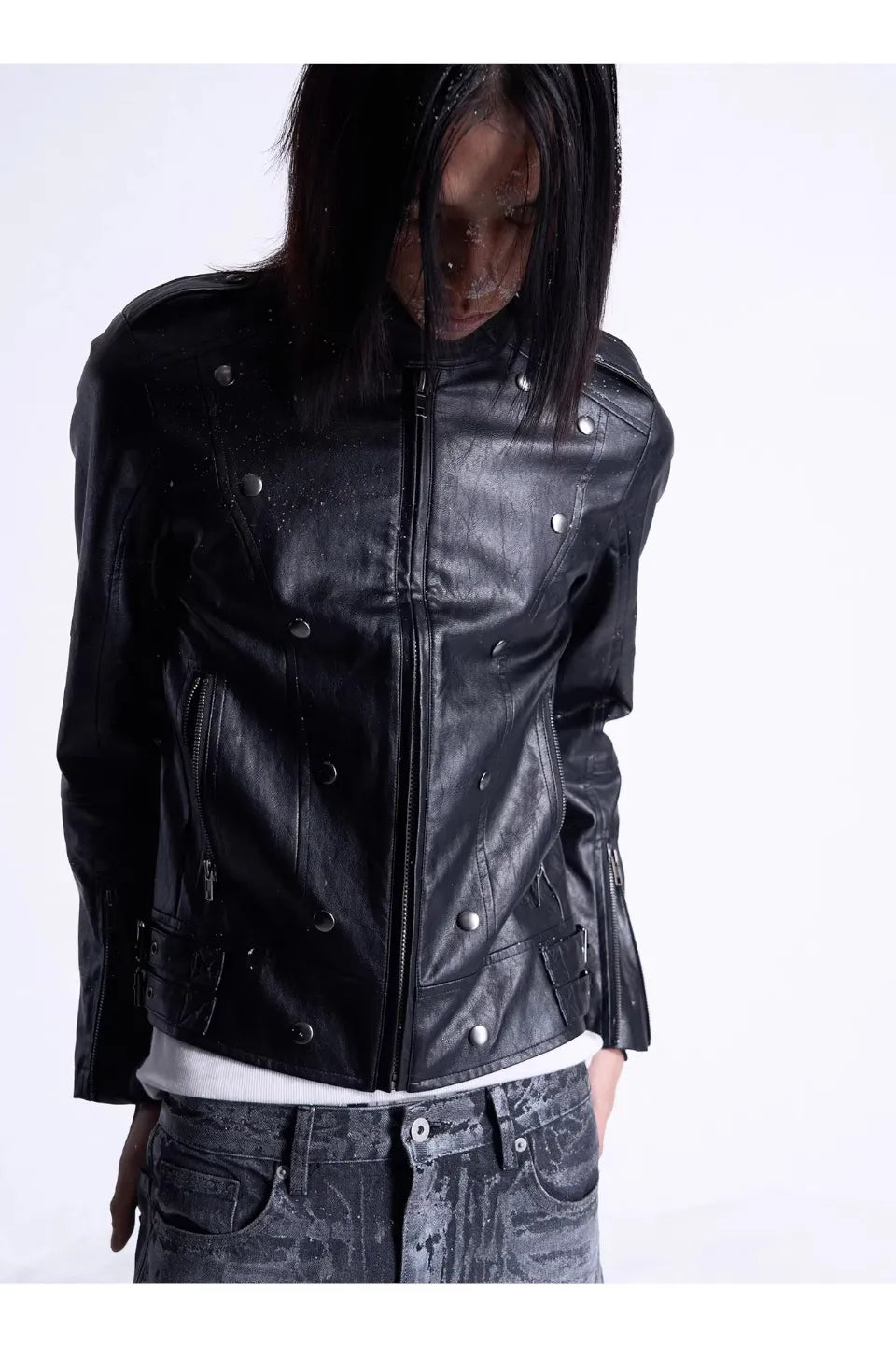 Studded Motorcycle Leather Jacket