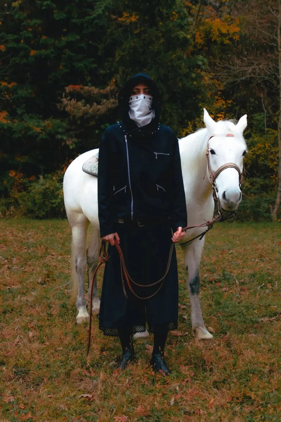 Studded Offset Zip Hoodie