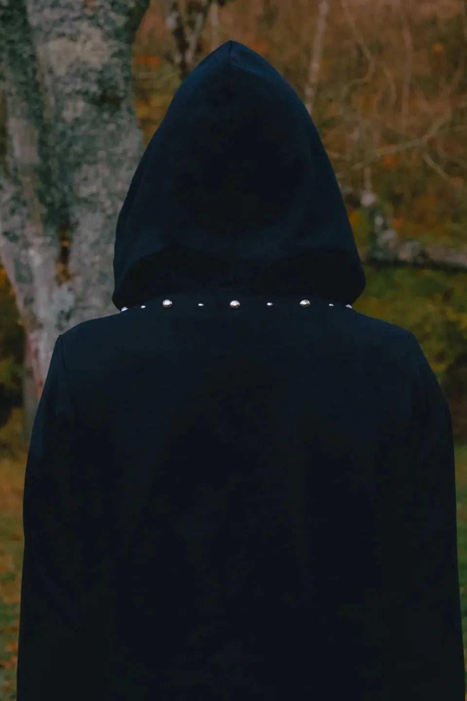 Studded Offset Zip Hoodie