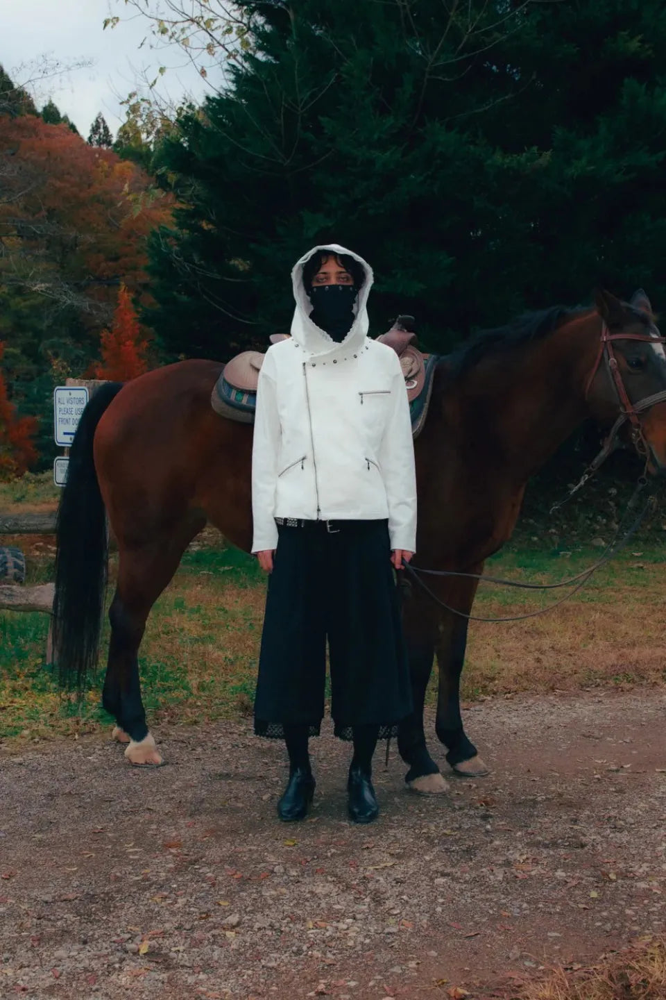 Studded Offset Zip Hoodie