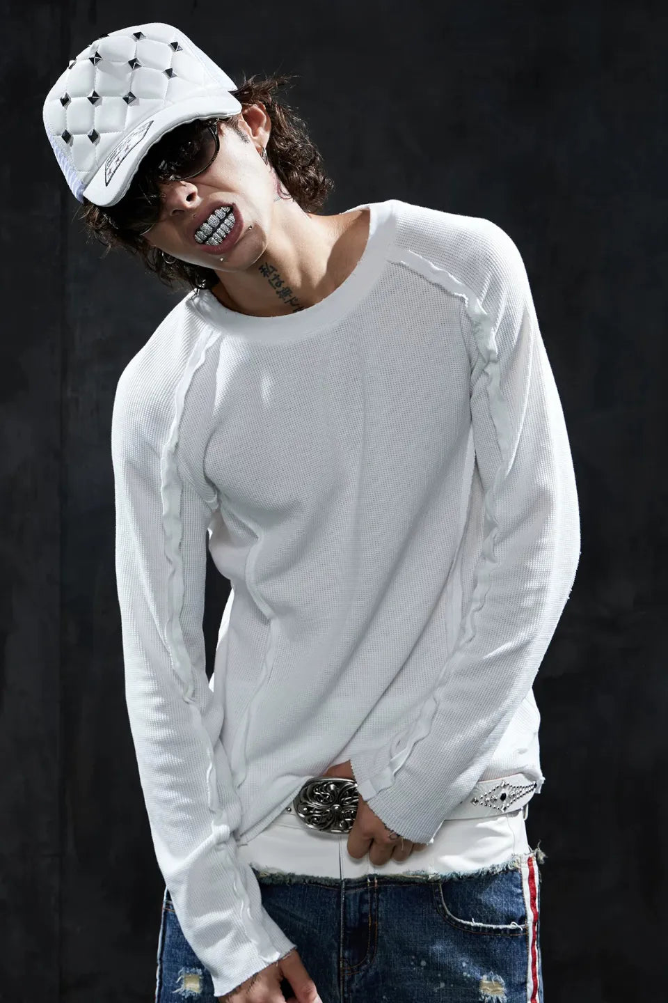 Studded Quilted PU Trucker Cap