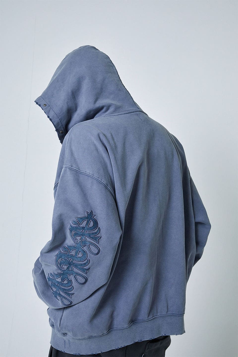 Studs Cross Patch Zip Hoodie