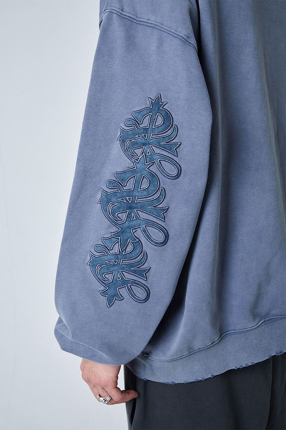 Studs Cross Patch Zip Hoodie