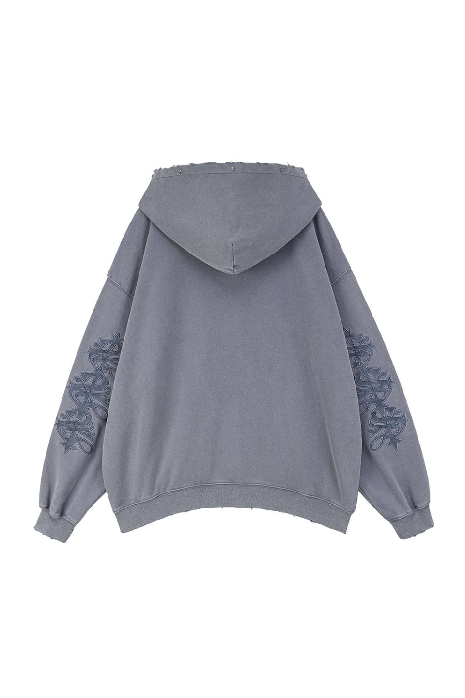 Studs Cross Patch Zip Hoodie