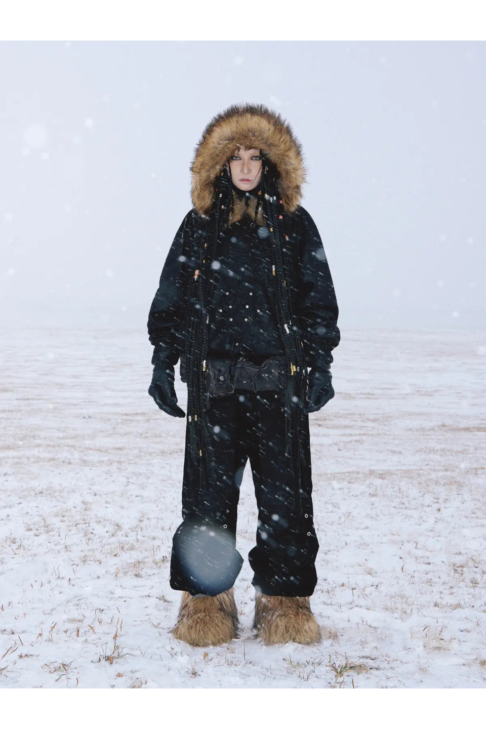 Sun Totem Fur Collar Hoodie
