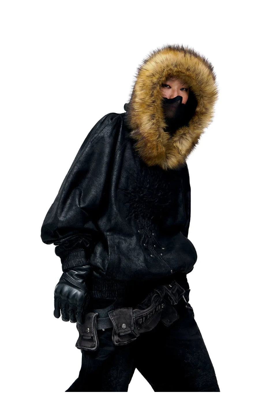 Sun Totem Fur Collar Hoodie