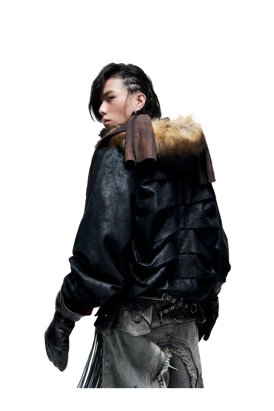 Sun Totem Fur Collar Hoodie