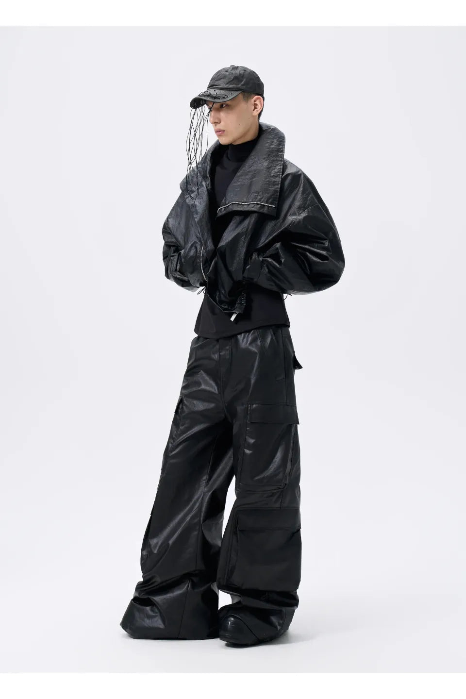 Texture Drawstring Shell Jacket