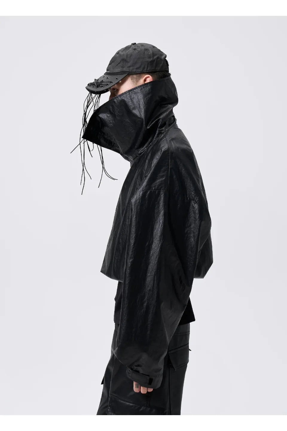 Texture Drawstring Shell Jacket