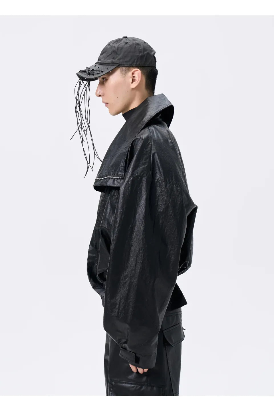 Texture Drawstring Shell Jacket
