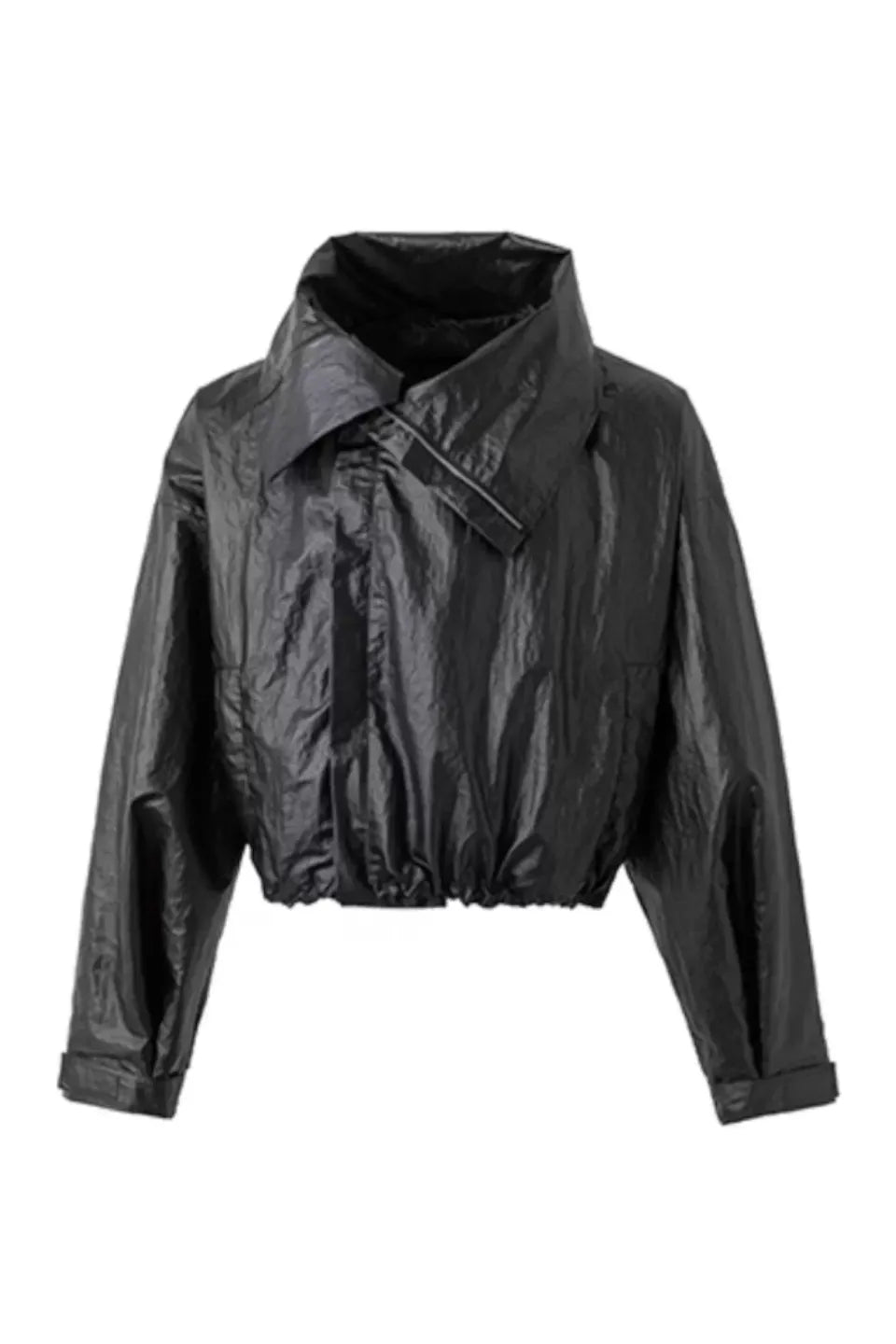 Texture Drawstring Shell Jacket