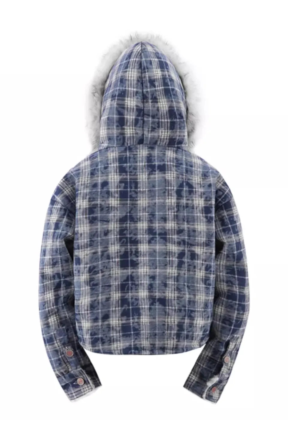 Thick Blue Grid Lamb Wool Jacket