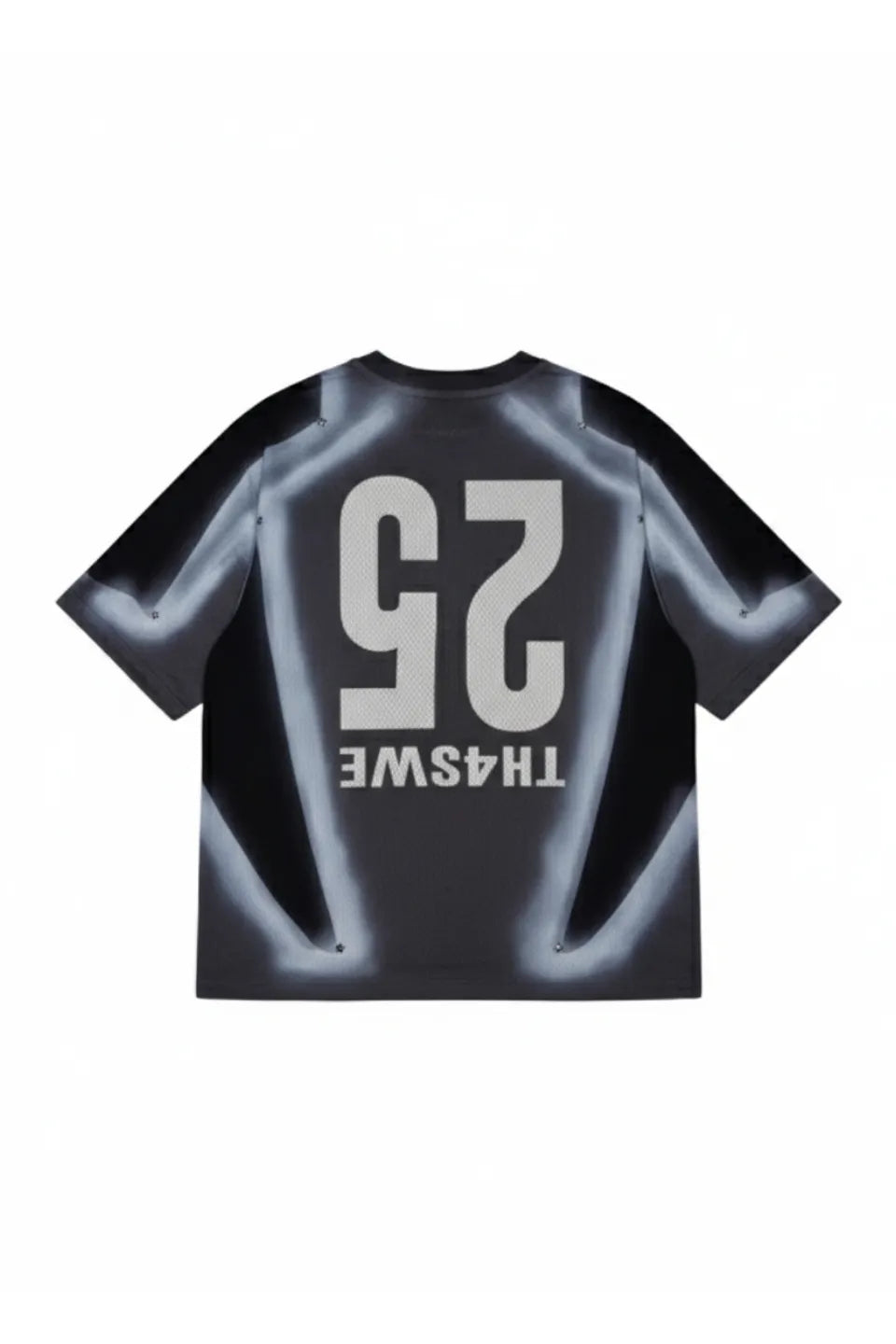 Thorn Pattern Dirty Art Studded Jersey T-shirt