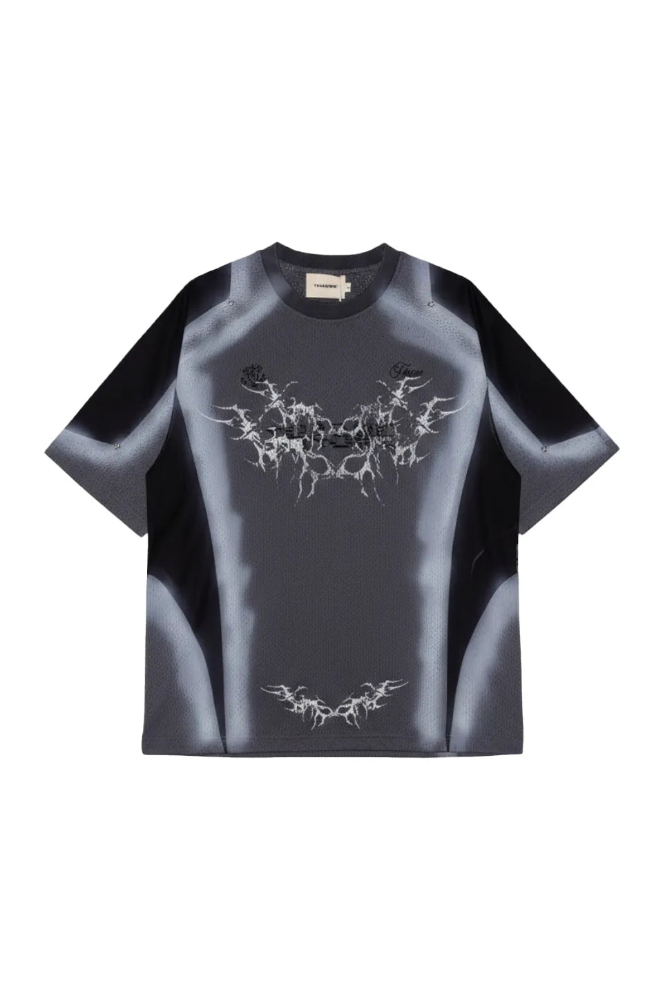 TH4SWE | Thorn Pattern Dirty Art Studded Jersey T-shirt Tシャツ