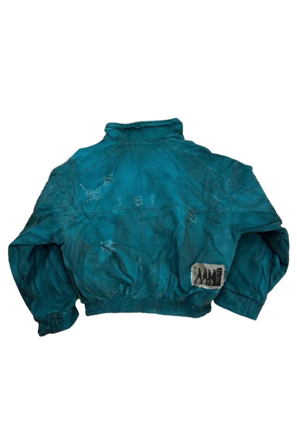 Tiffany Blue Dirt Dyed Patchwork Vintage Jacket