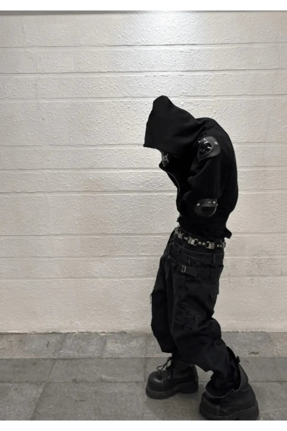 Triple Waistband Distressed Cargo Jeans