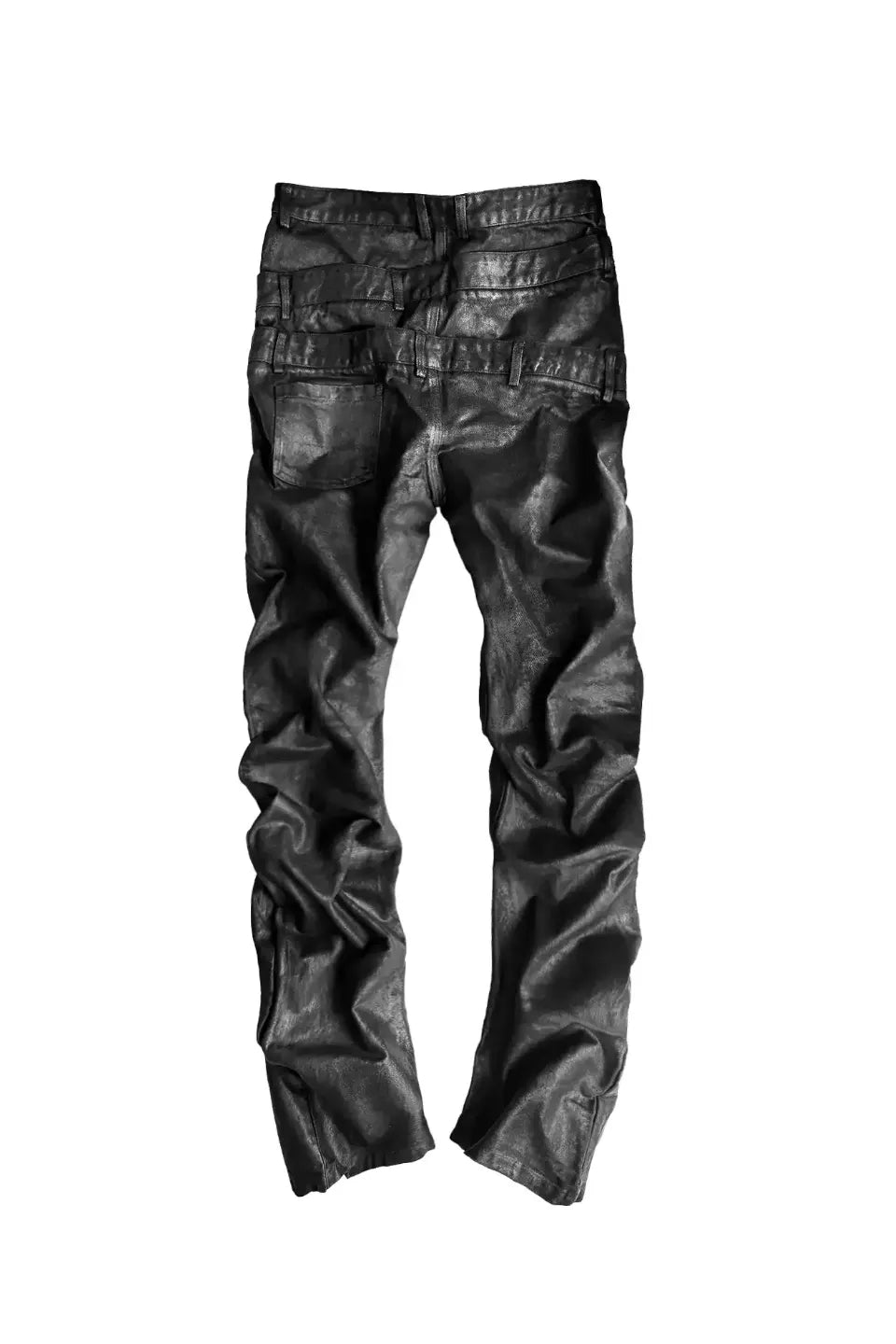 Triple Waistband Coated Hand Painted Jeans