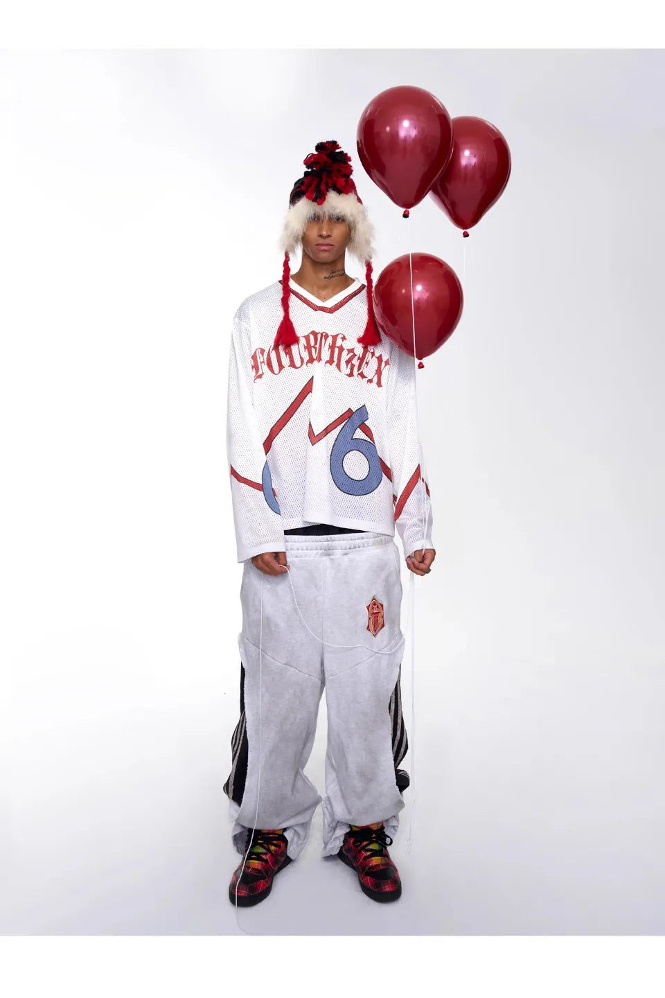 Two Tone Double Waist Wide Leg Pants