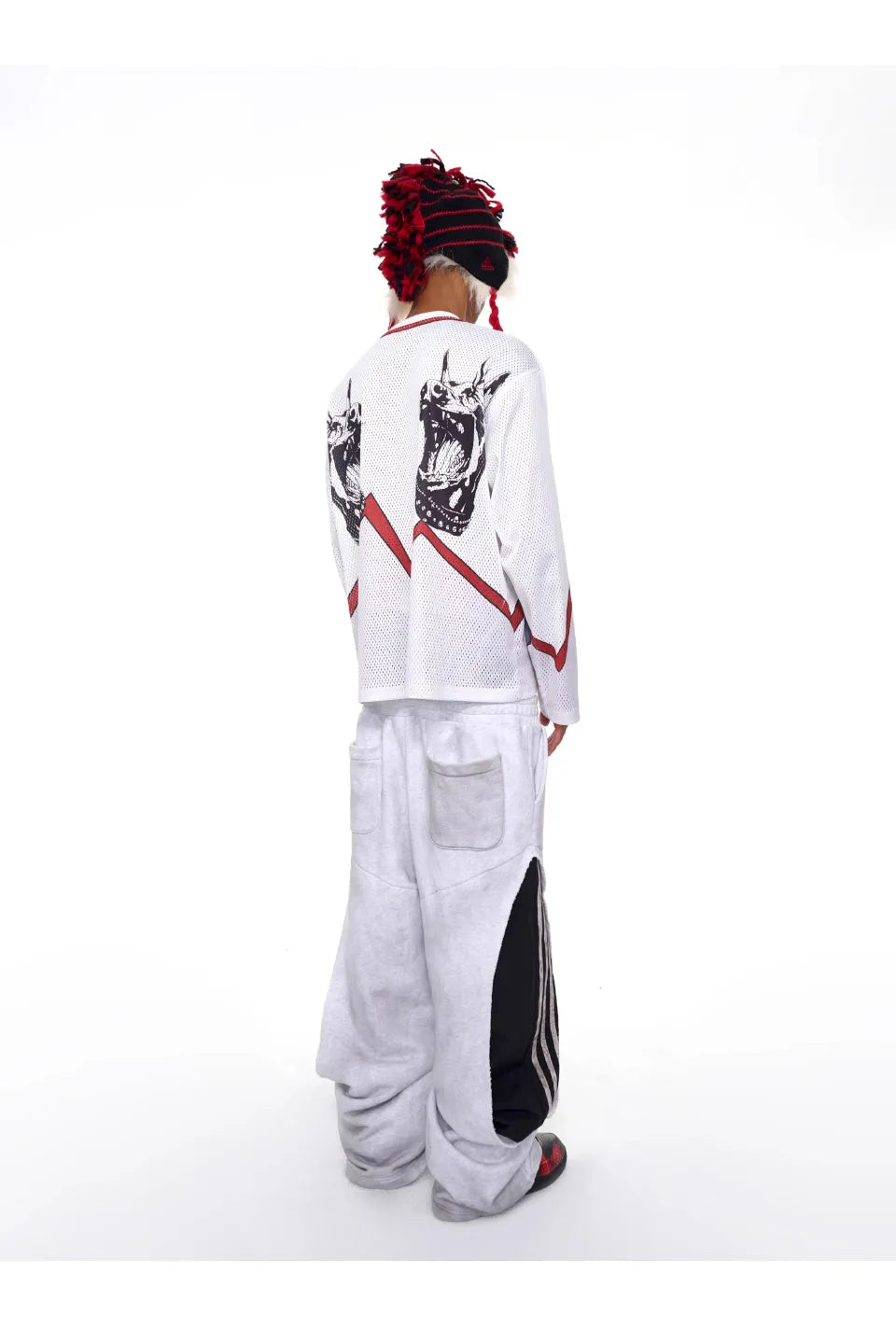 Two Tone Double Waist Wide Leg Pants