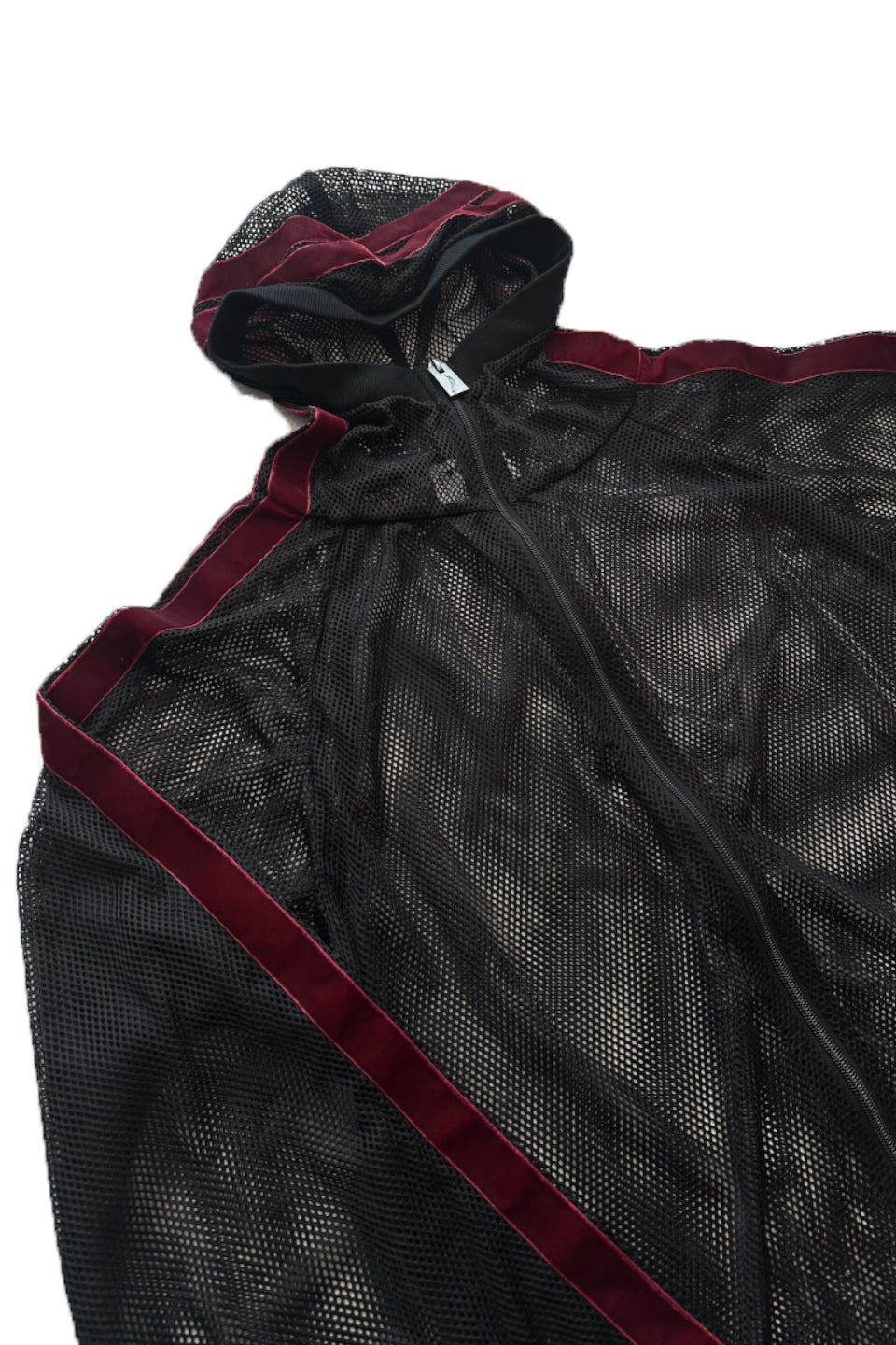 Velor Double Line Mesh Hoodie