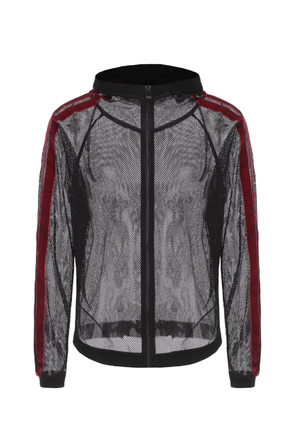 Velor Double Line Mesh Hoodie