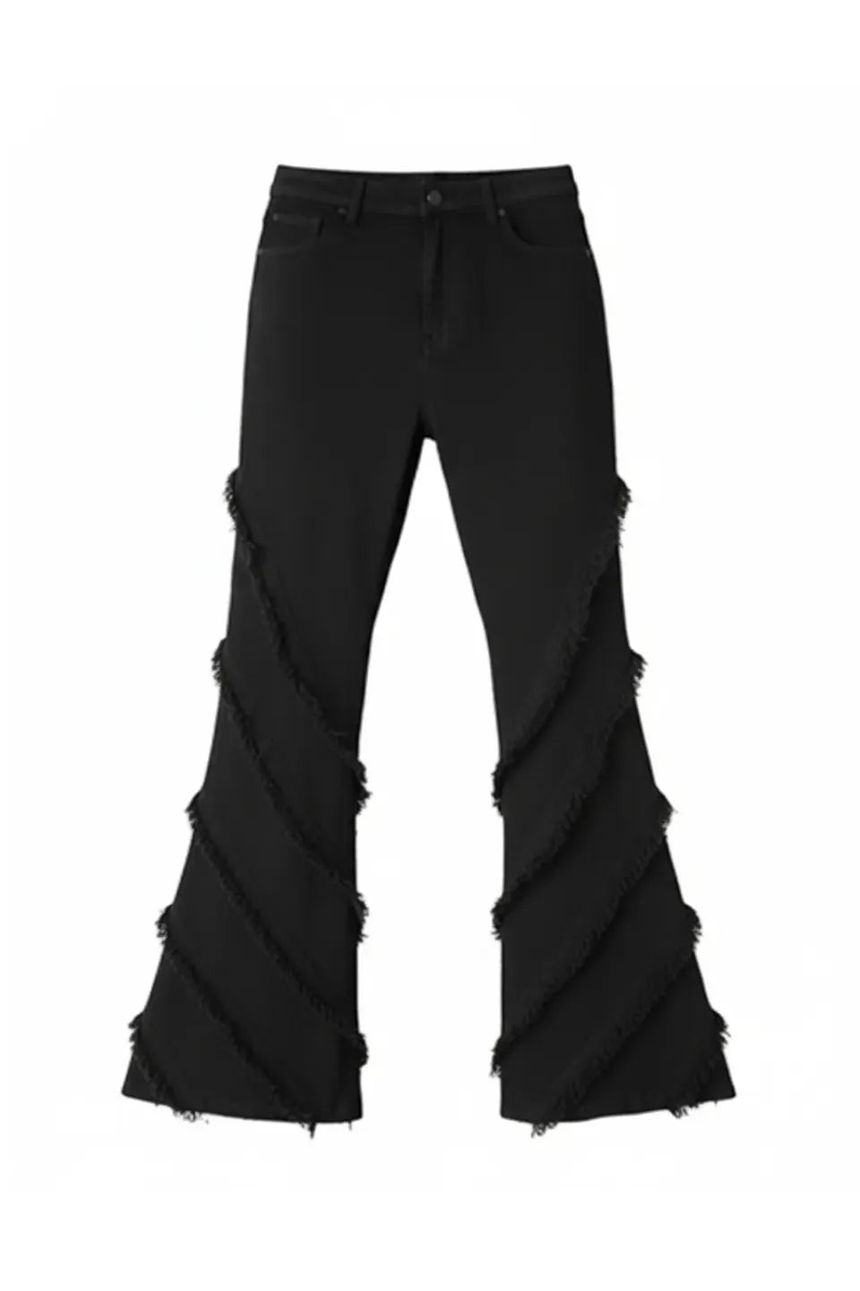 Versatile Black Frayed Wash Denim
