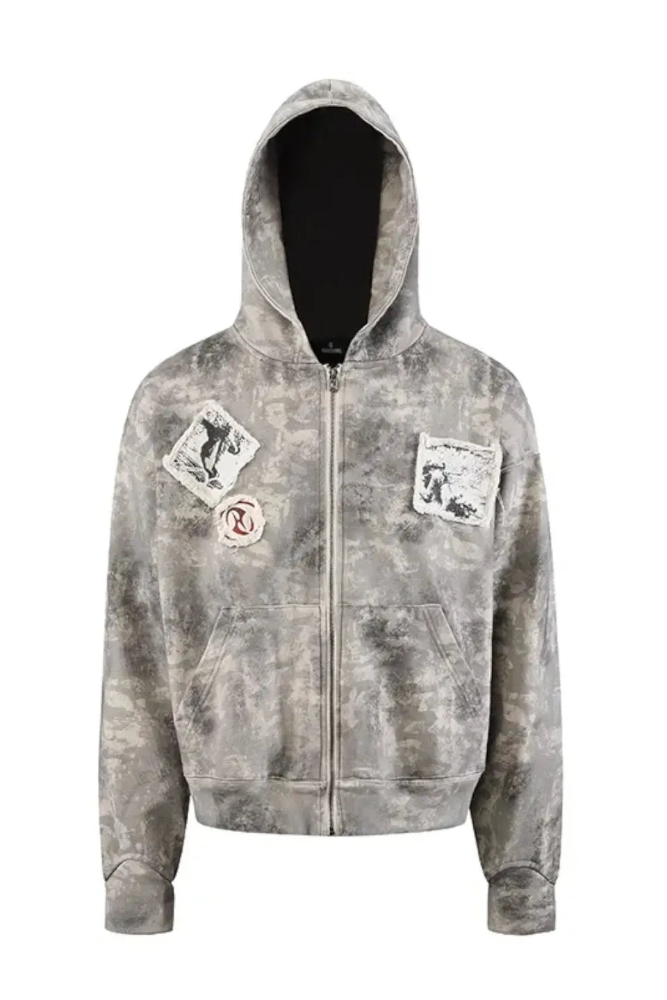 Vintage Camouflage Cardigan Hooded Short Wide Boxyfit Sweatshirt