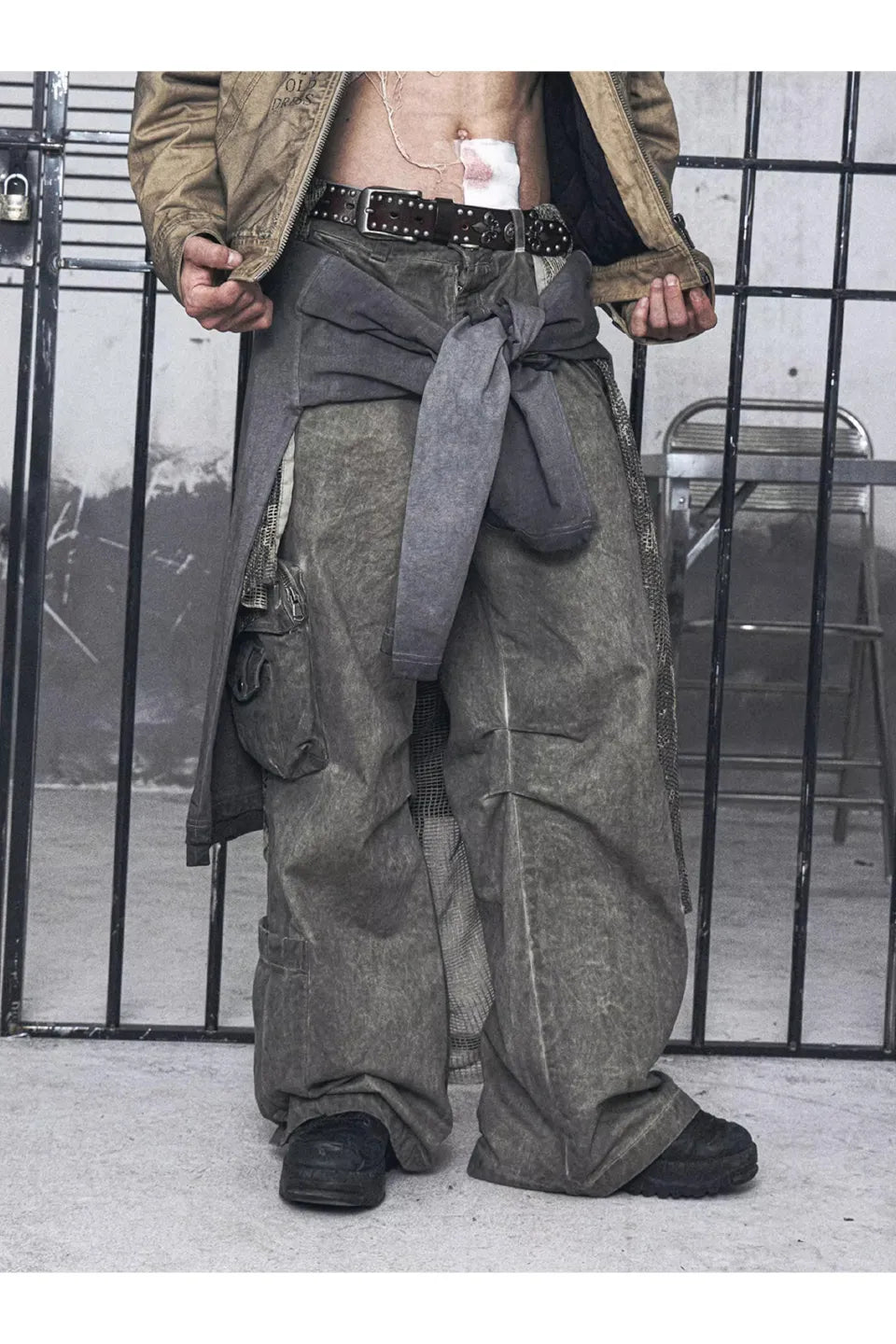 Vintage Distressed Paratrooper Pants