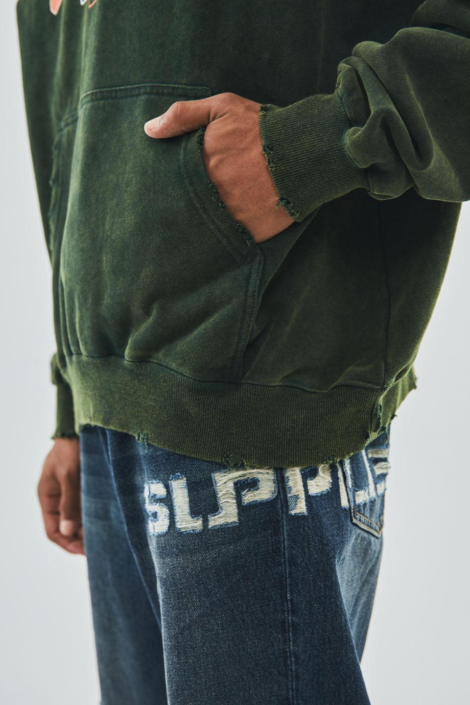 Vintage Wash College Logo Hoodie