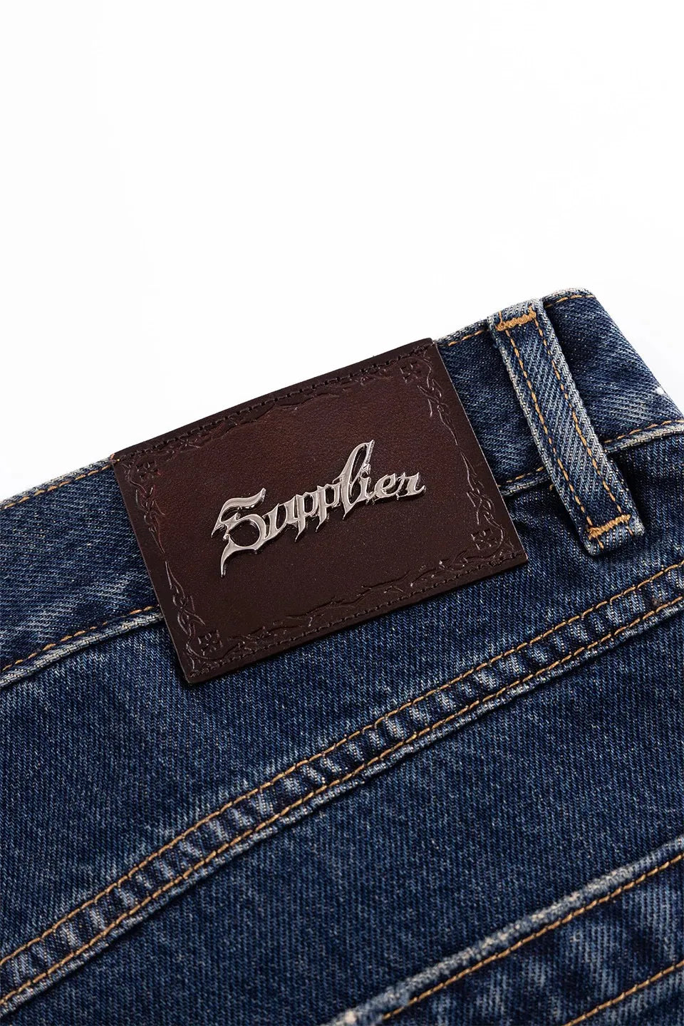 Vintage Wash Tribal Double Knee Baggy Jeans