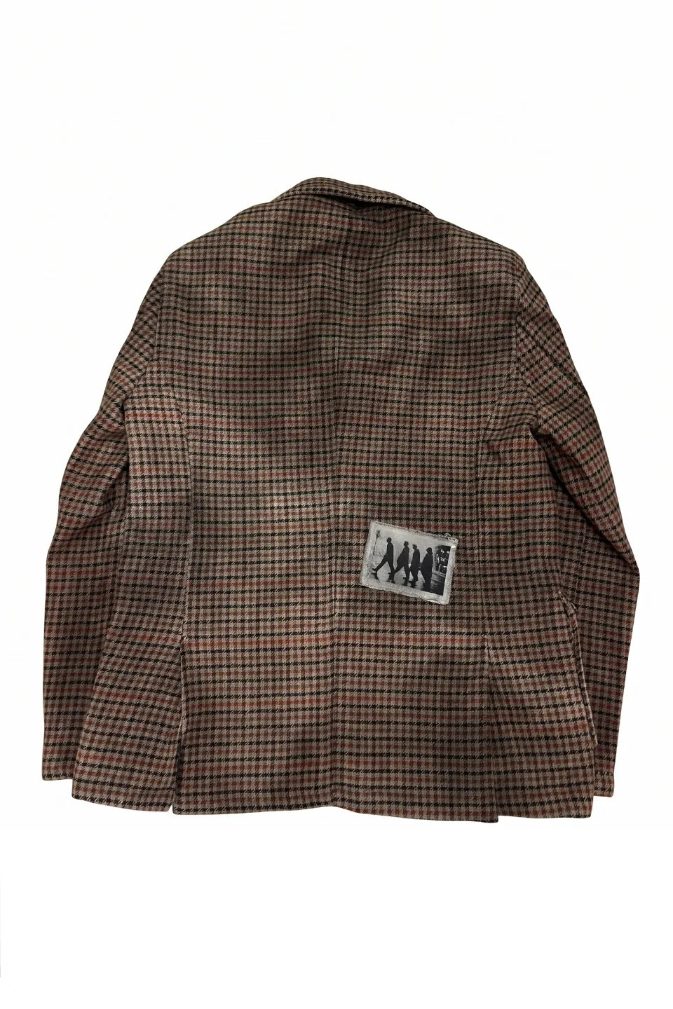 Vintage Houndstooth Wool Patchwork Splatter Suit Jacket