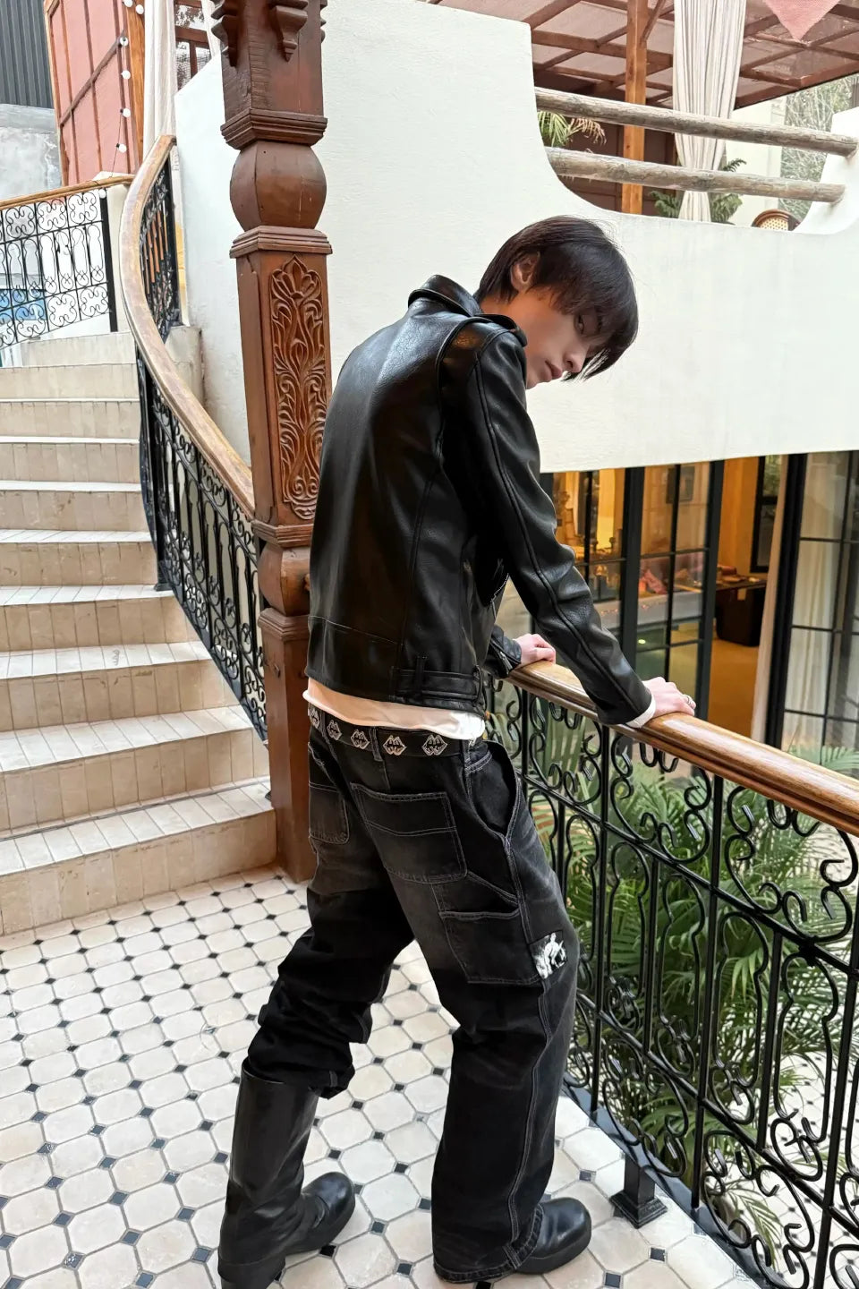 Void Douoble Zipper Adjustable Rock and Roll Leather Biker Jacket