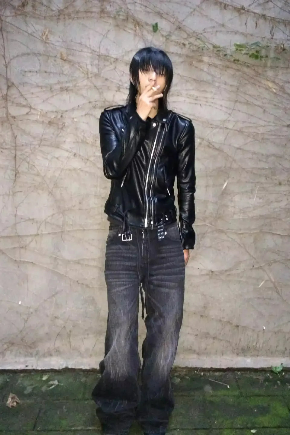 Void Douoble Zipper Adjustable Rock and Roll Leather Biker Jacket