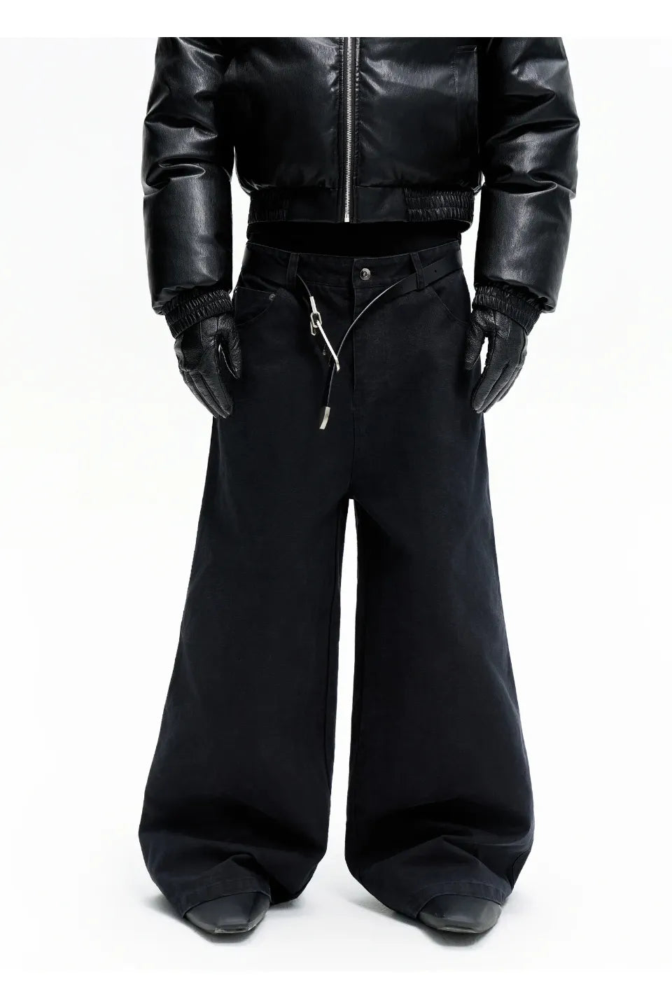 Washed Black Baggy Denim