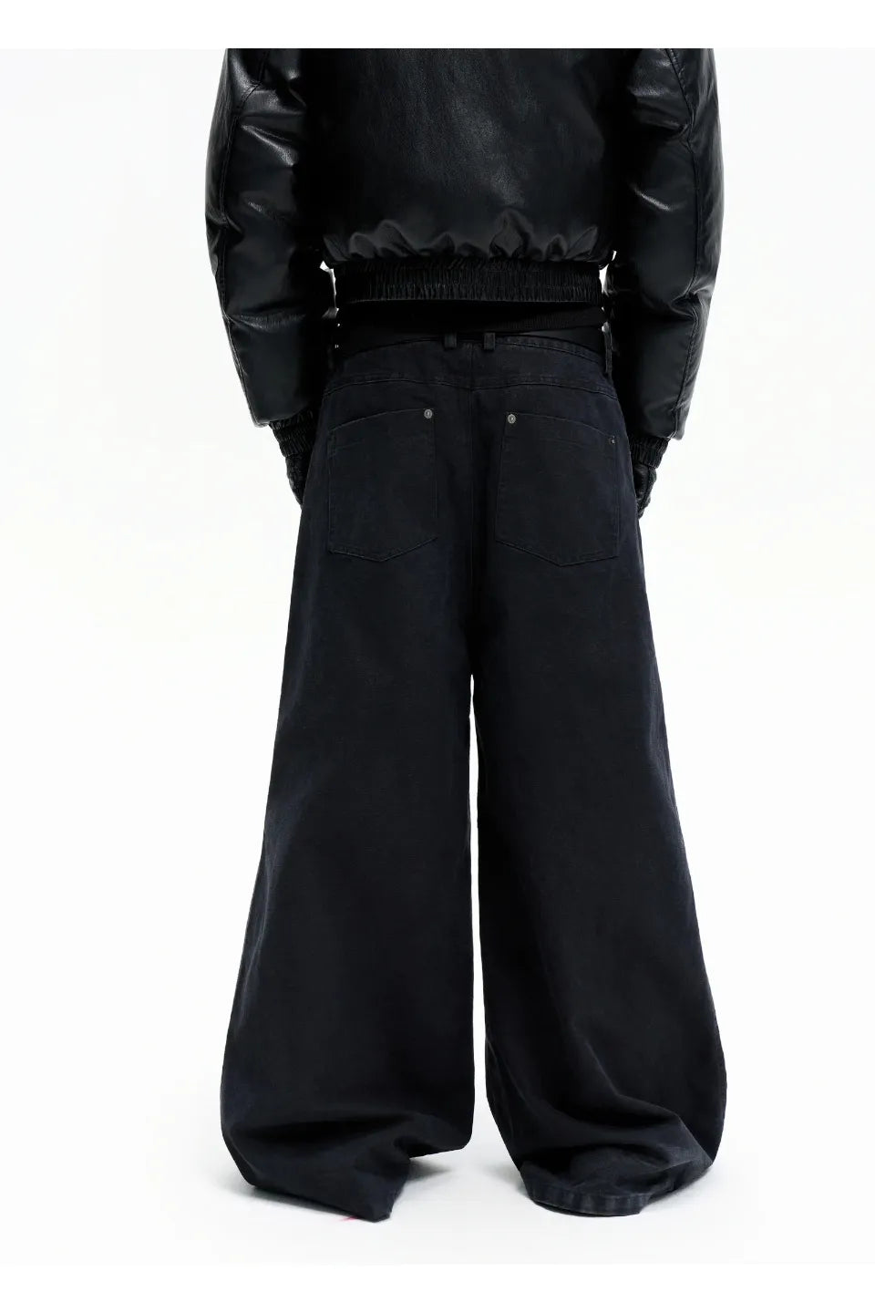 Washed Black Baggy Denim