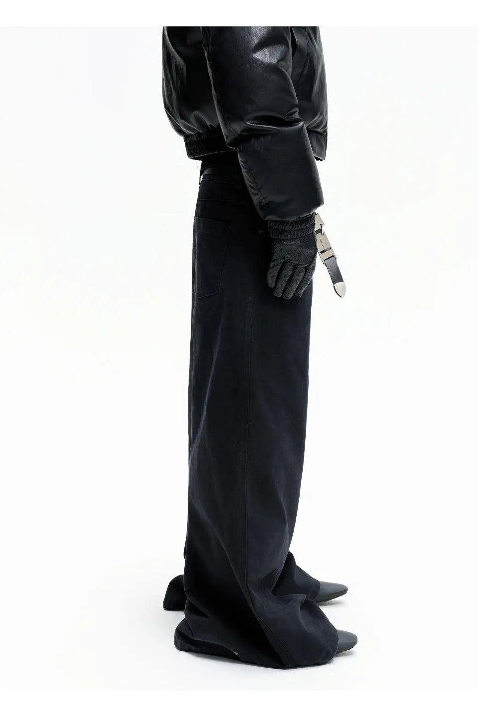 Washed Black Baggy Denim