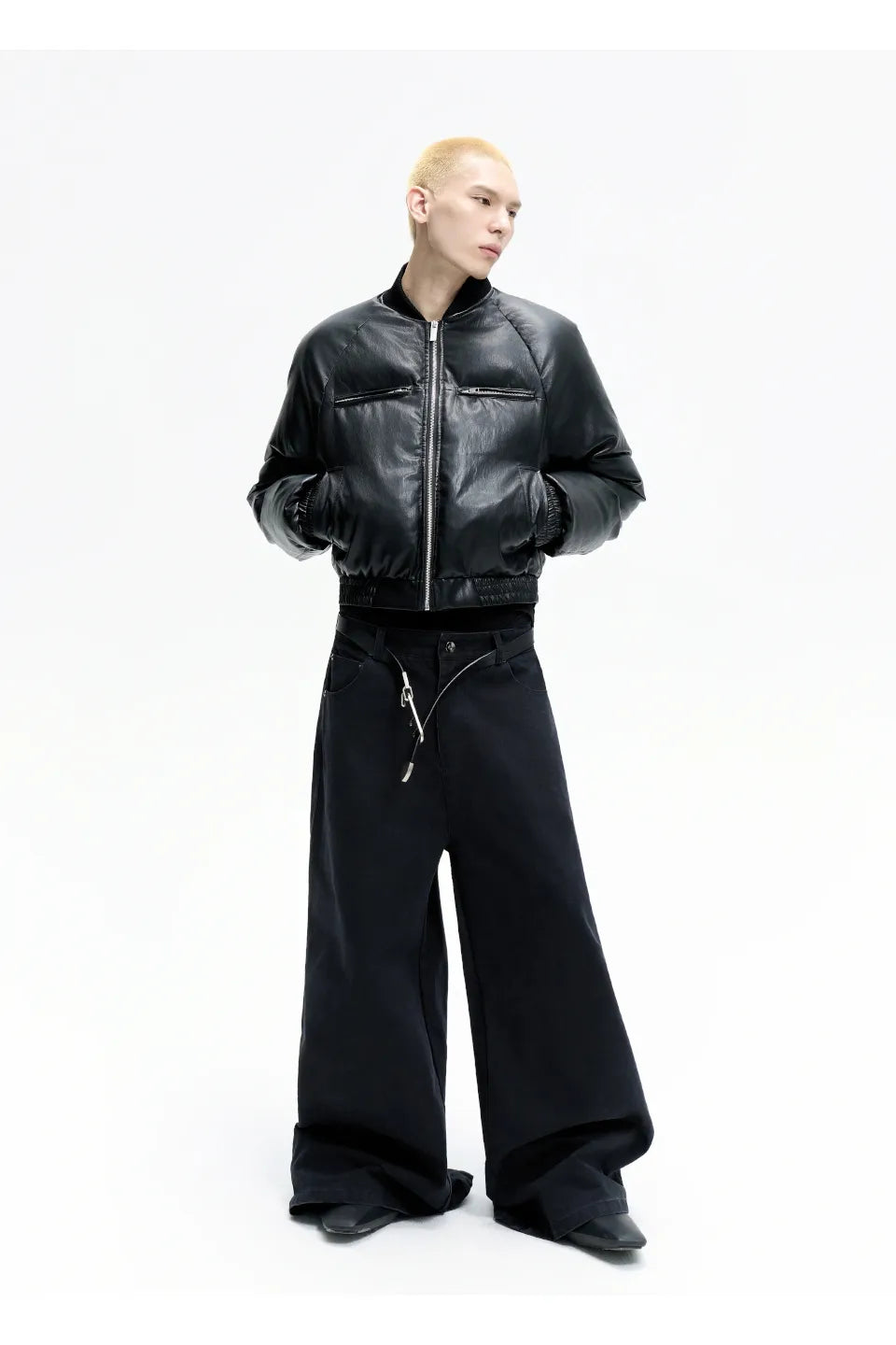 Washed Black Baggy Denim