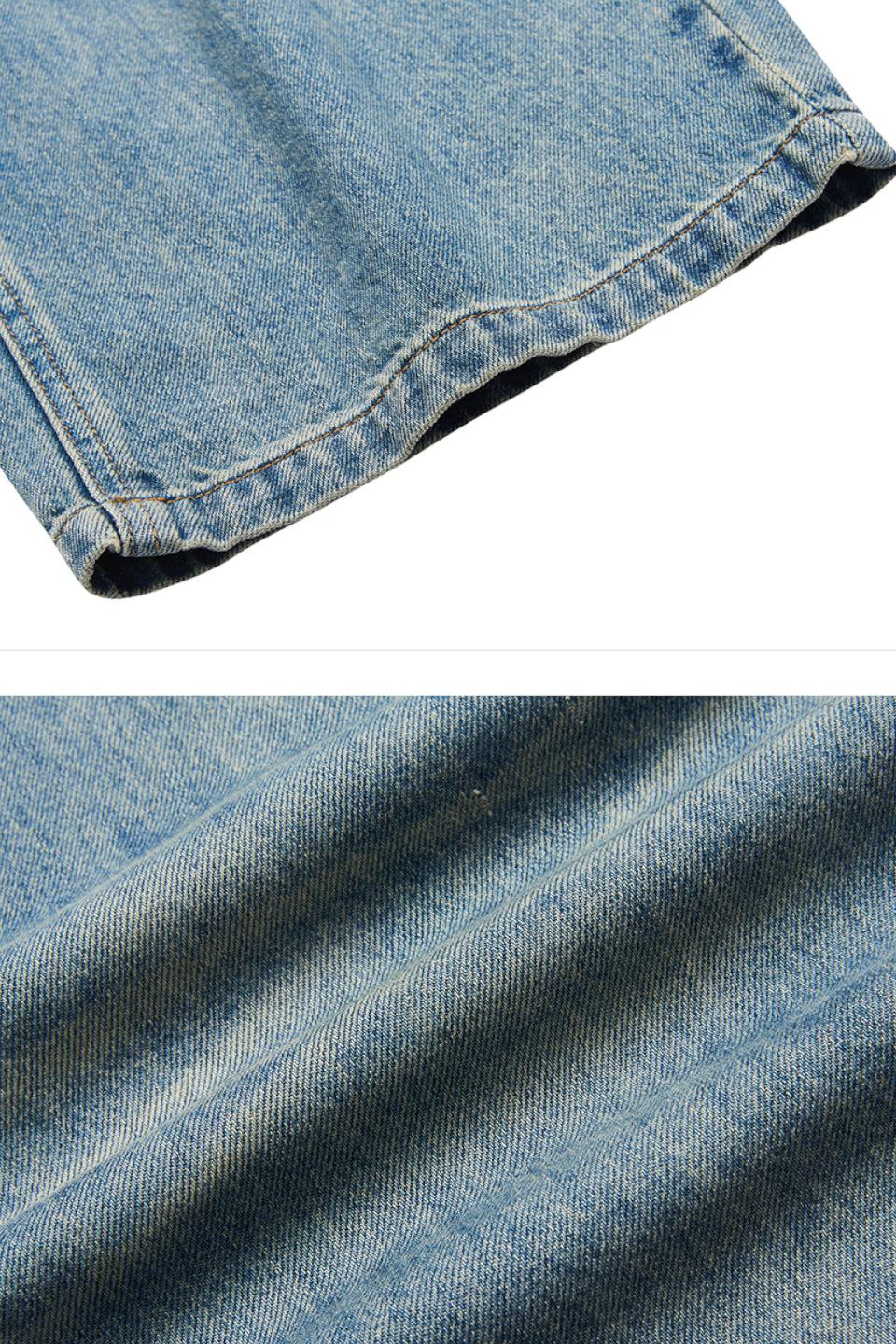 Washed Blue Damage Jeans