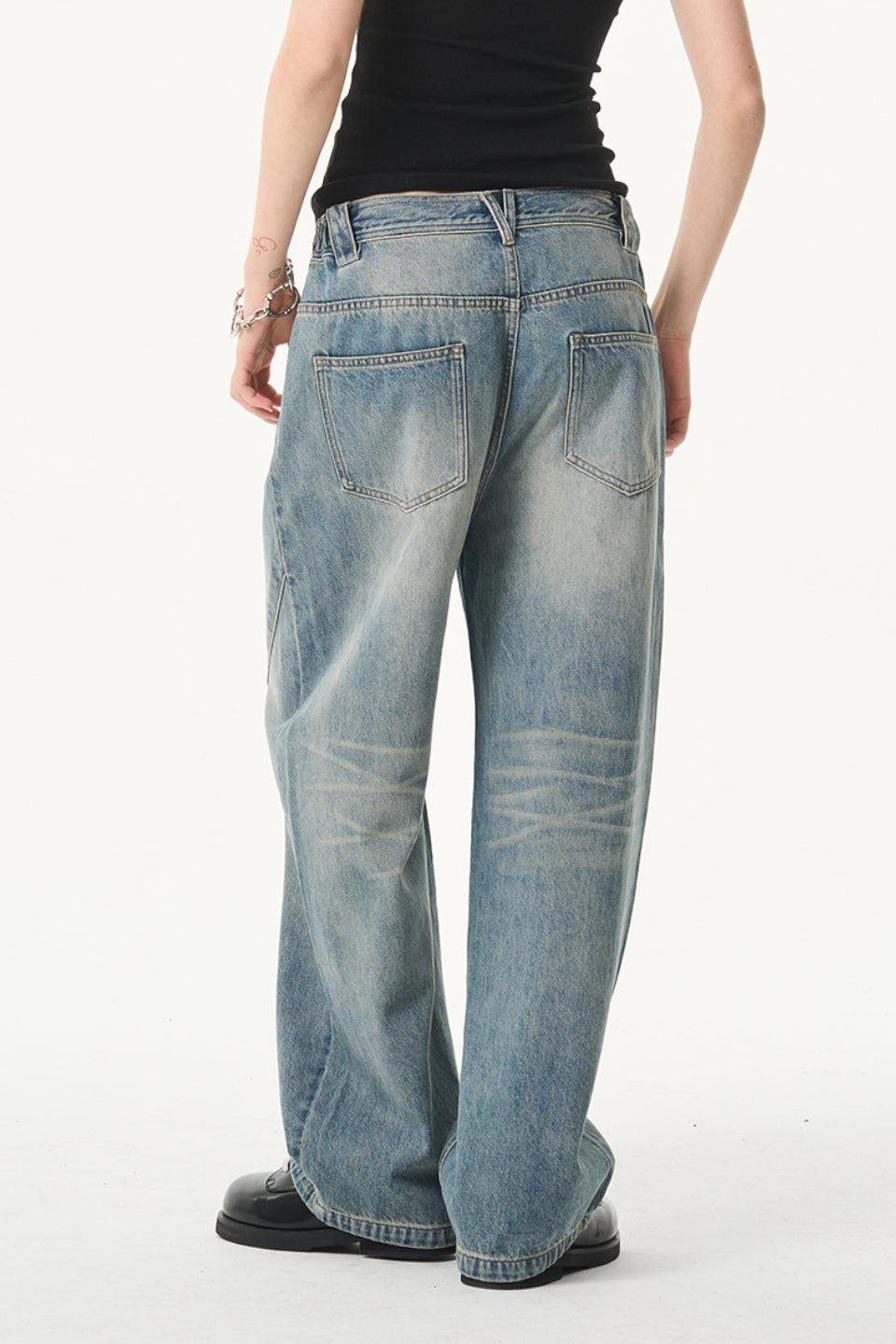 Washed Blue Damage Jeans