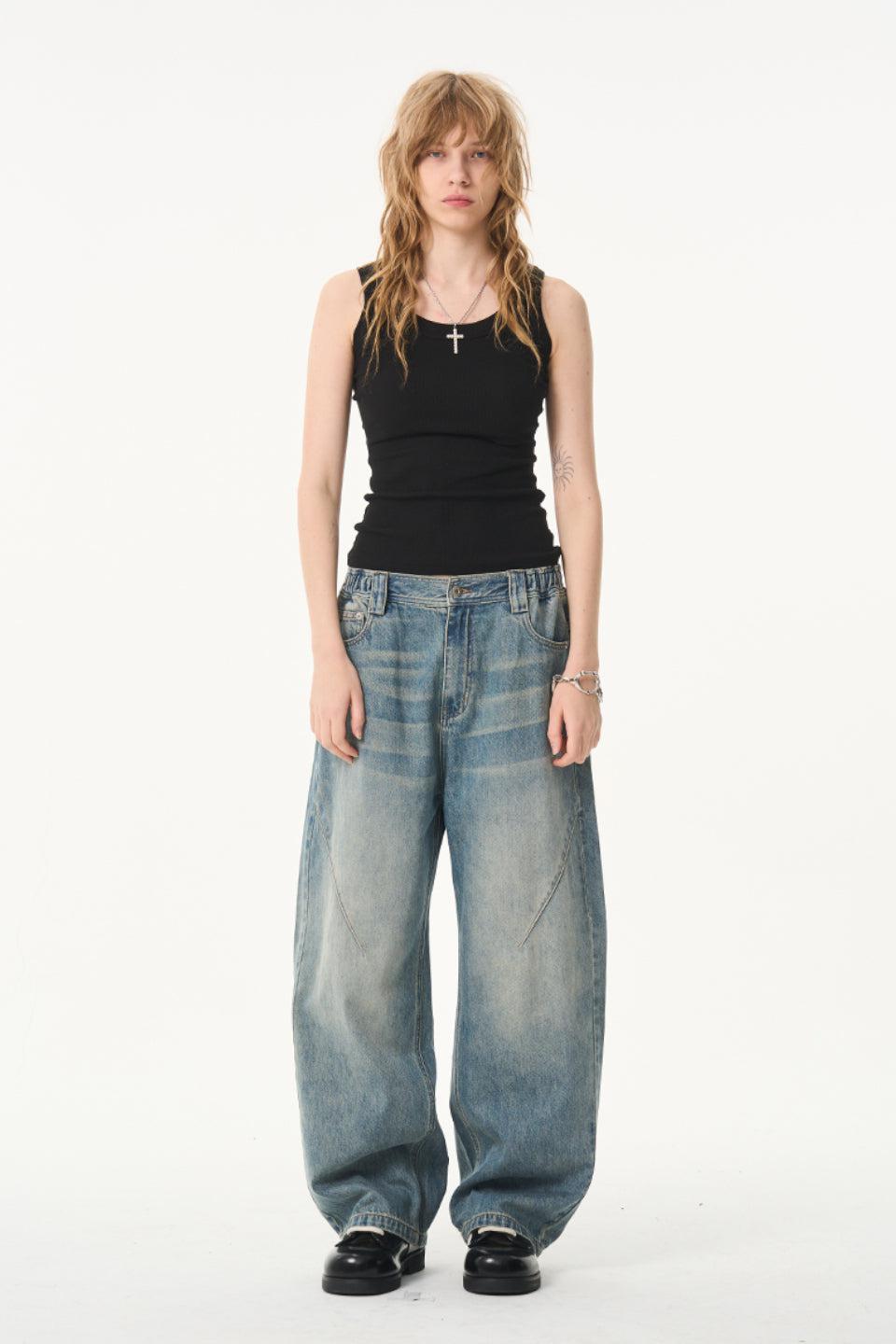 Washed Blue Damage Jeans