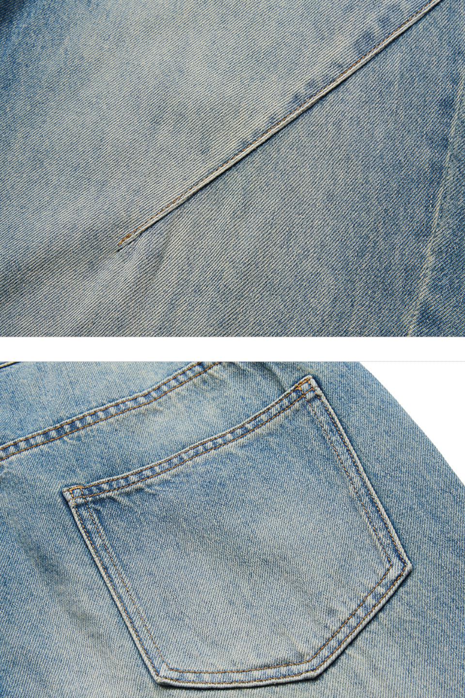 Washed Blue Damage Jeans